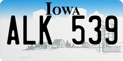 IA license plate ALK539