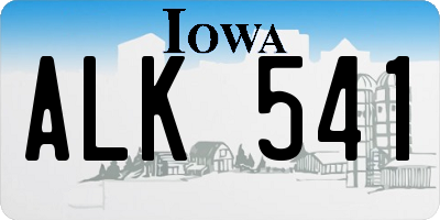 IA license plate ALK541