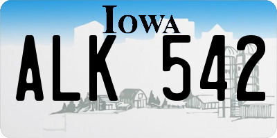 IA license plate ALK542