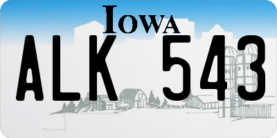IA license plate ALK543