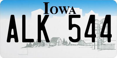 IA license plate ALK544