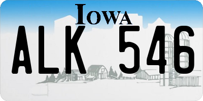 IA license plate ALK546