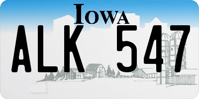 IA license plate ALK547