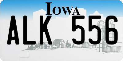 IA license plate ALK556