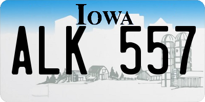 IA license plate ALK557