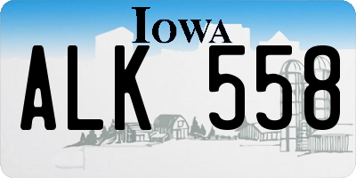 IA license plate ALK558