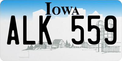 IA license plate ALK559