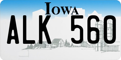 IA license plate ALK560