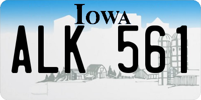 IA license plate ALK561