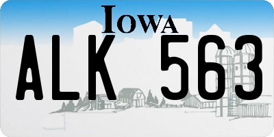 IA license plate ALK563