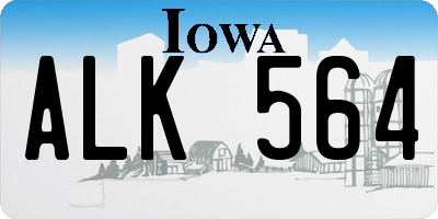 IA license plate ALK564