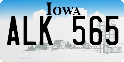 IA license plate ALK565