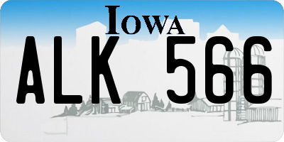 IA license plate ALK566