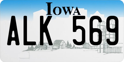 IA license plate ALK569
