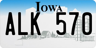 IA license plate ALK570