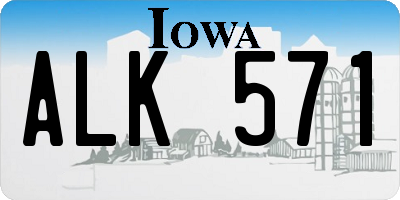 IA license plate ALK571