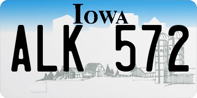 IA license plate ALK572