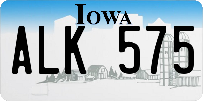 IA license plate ALK575