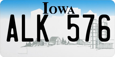 IA license plate ALK576