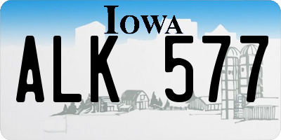 IA license plate ALK577