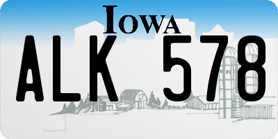 IA license plate ALK578