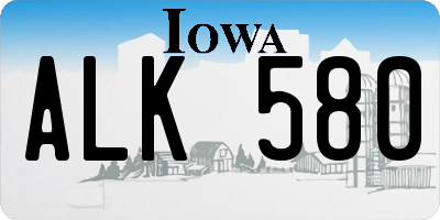 IA license plate ALK580