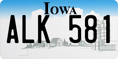 IA license plate ALK581