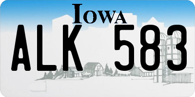 IA license plate ALK583