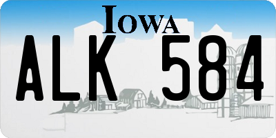 IA license plate ALK584
