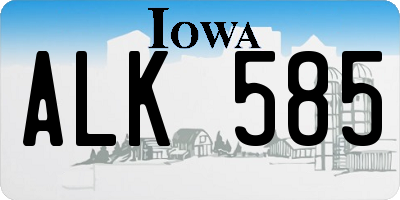IA license plate ALK585