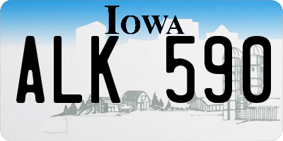 IA license plate ALK590