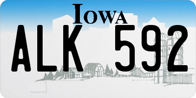 IA license plate ALK592