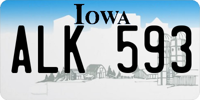 IA license plate ALK593