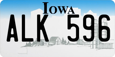 IA license plate ALK596
