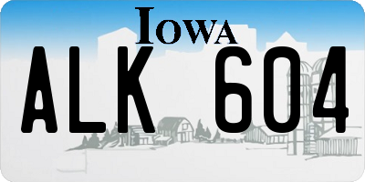 IA license plate ALK604