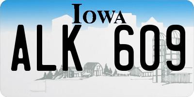 IA license plate ALK609