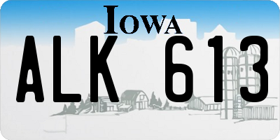 IA license plate ALK613