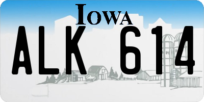 IA license plate ALK614