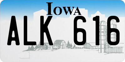 IA license plate ALK616