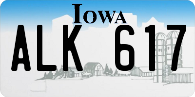 IA license plate ALK617
