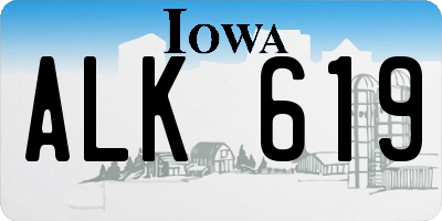 IA license plate ALK619