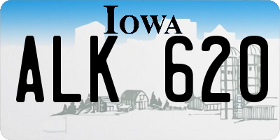 IA license plate ALK620