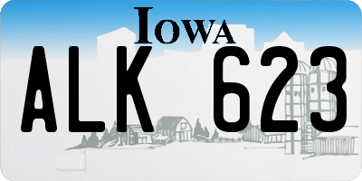 IA license plate ALK623