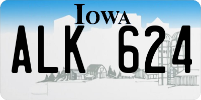 IA license plate ALK624