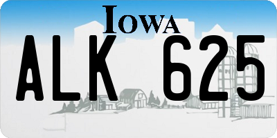 IA license plate ALK625