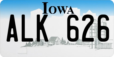 IA license plate ALK626