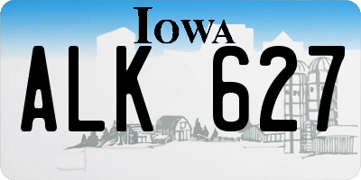 IA license plate ALK627