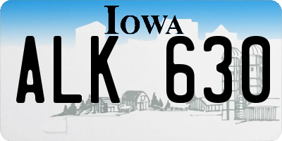 IA license plate ALK630