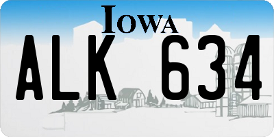 IA license plate ALK634