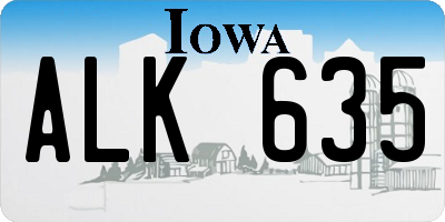 IA license plate ALK635